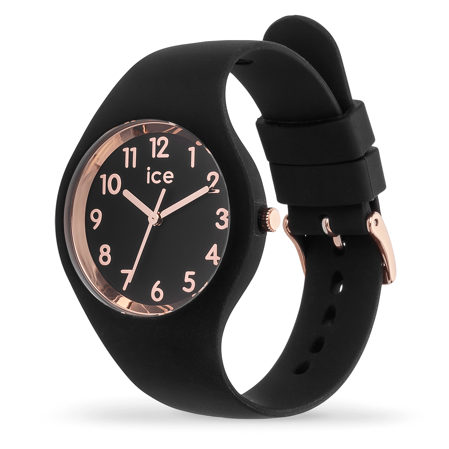 Ice Glam Black Rose Gold Numbers S Watch 