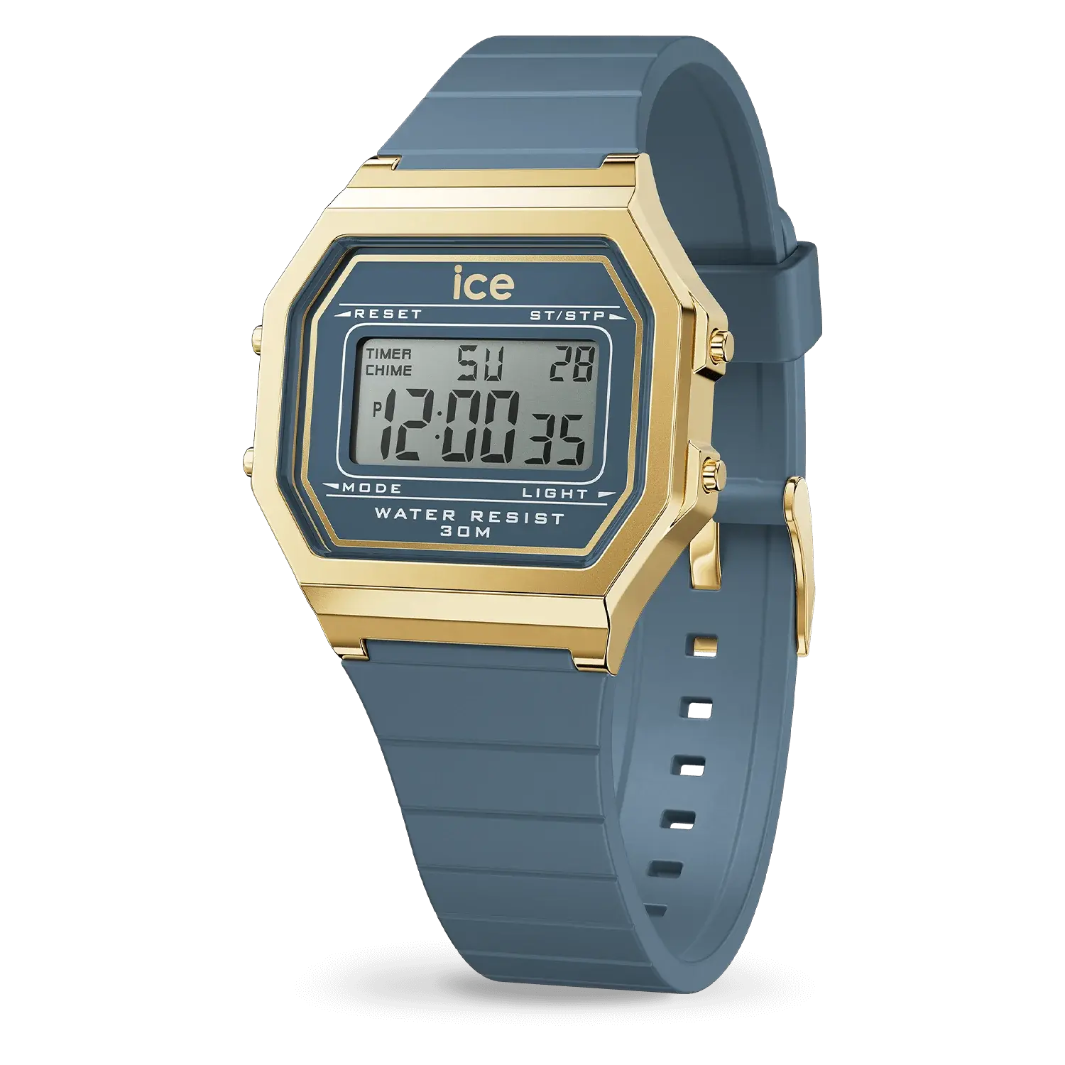 Ice Digit Retro Horloge - Middernachtblauw S 