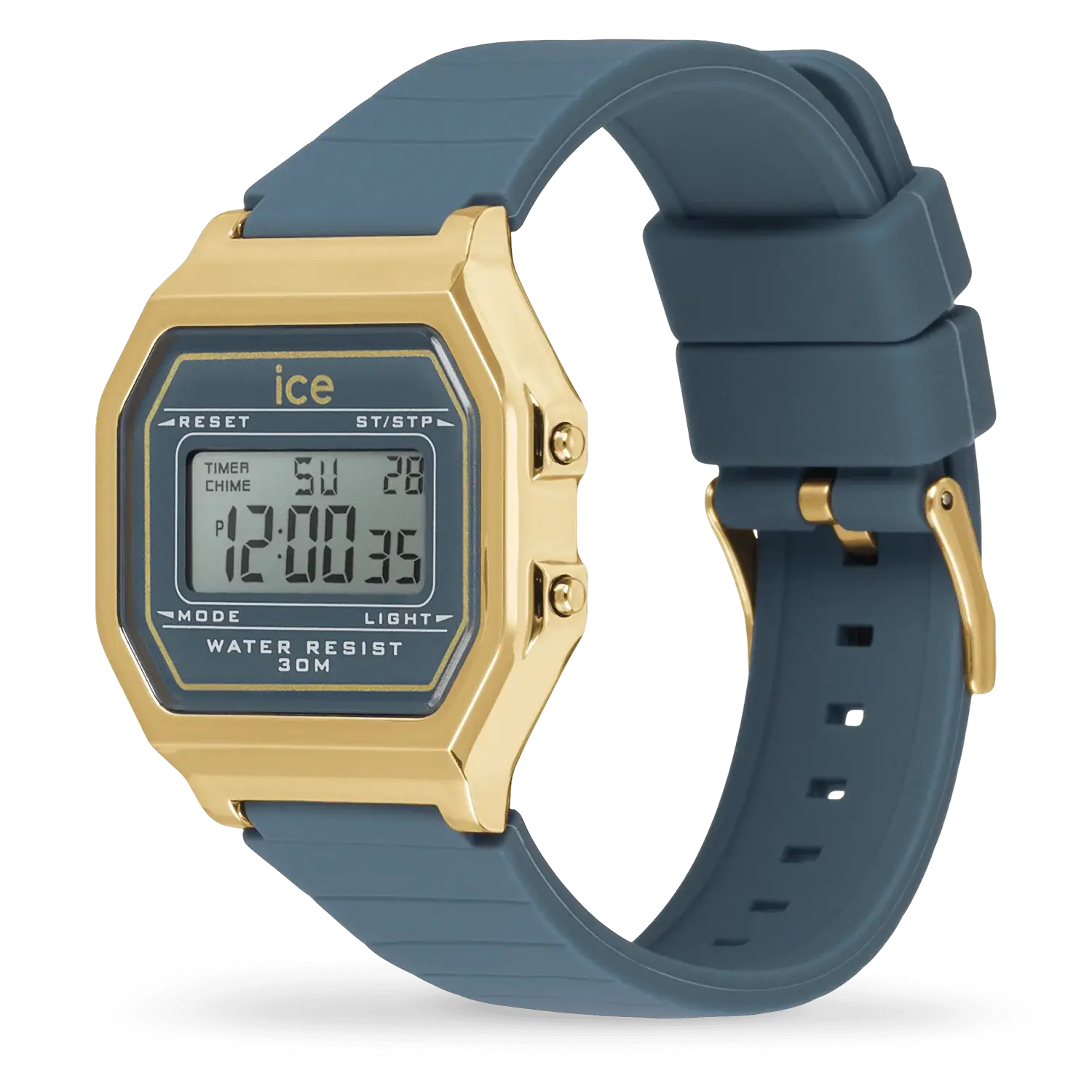 Ice Digit Retro Horloge - Middernachtblauw S 