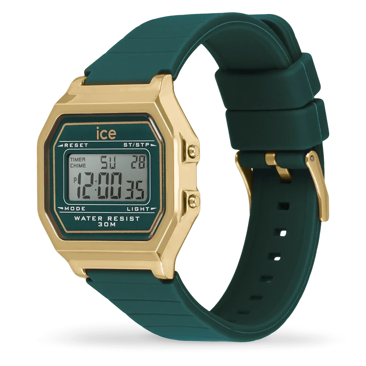 Ice Digit Retro Horloge - Verdigris S 