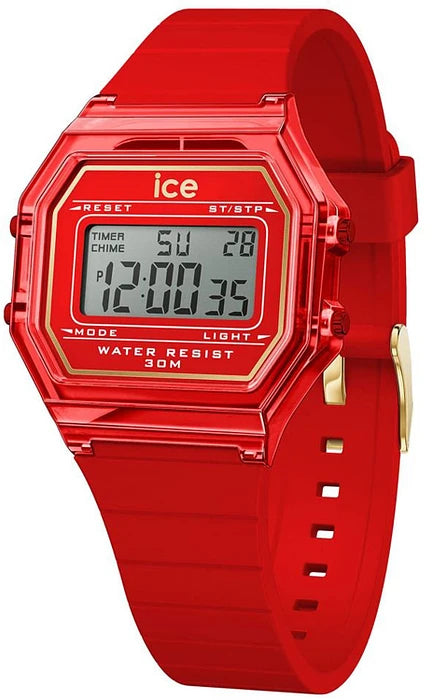 Ice Digit Retro Watch - Red Passion Clear S 