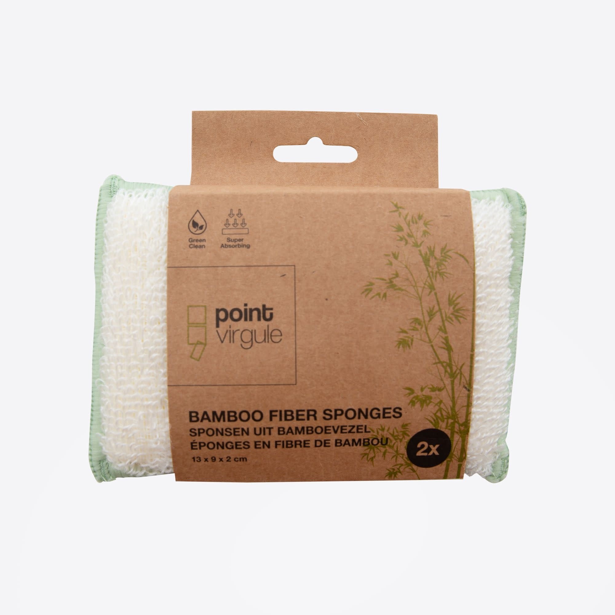 Set of 2 bamboo fibre sponges