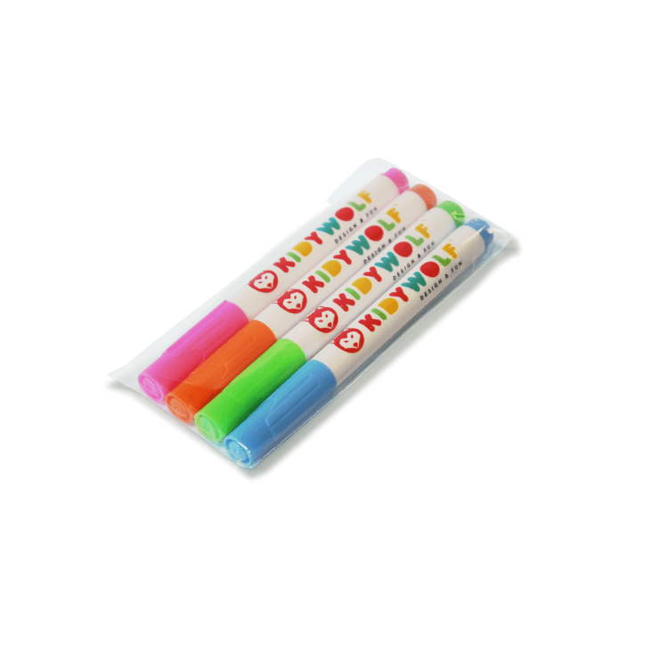 Fluorescent Markers - KidyMarker Pink, Orange, Green & Light Blue 