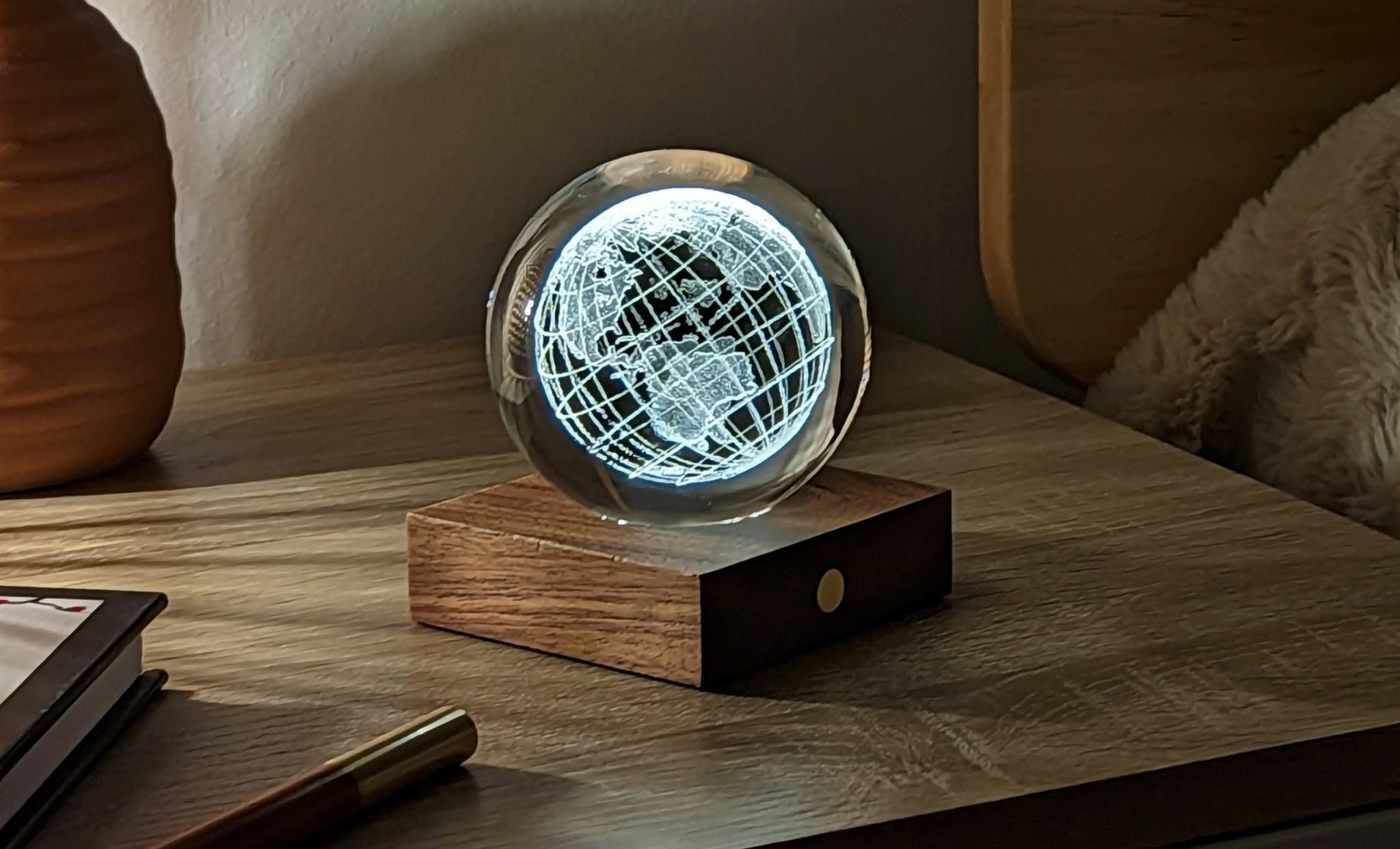 Amber Crystal Light - Globe Terrestre