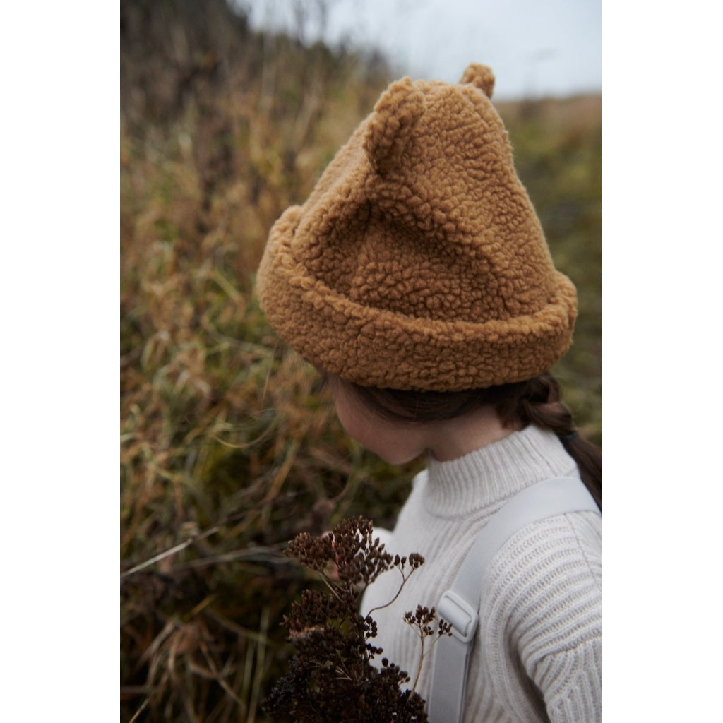 Bonnet Bibi Pile avec Oreilles  Golden Caramel