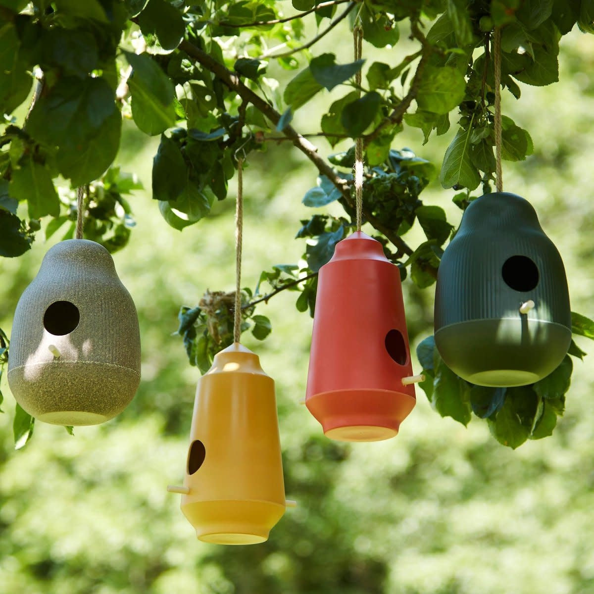 Yellow Natural Bamboo Birdhouse 