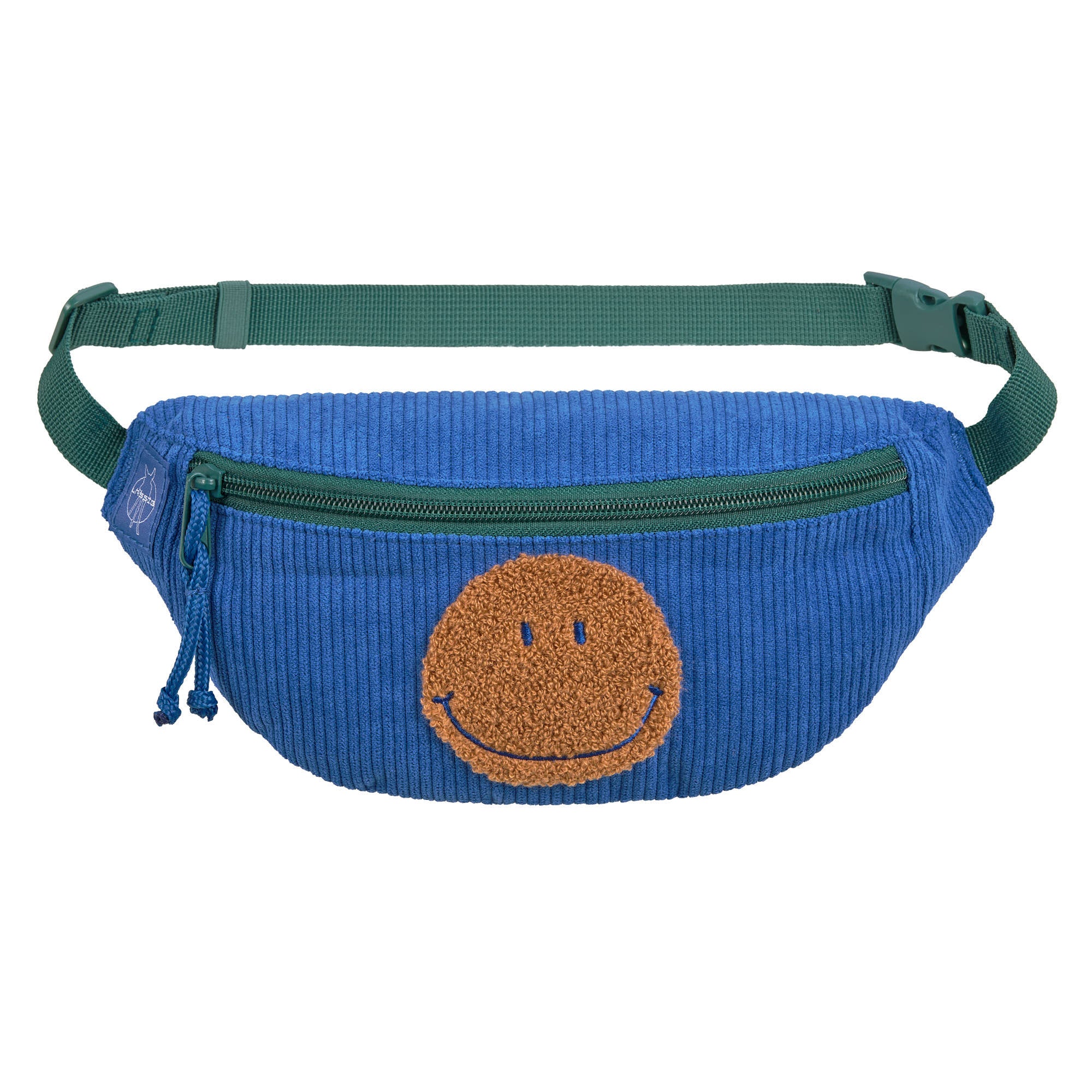 Sac banane en velours Bleu Smille Little Gang