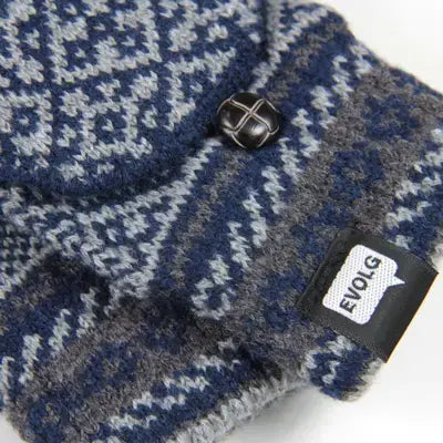 Moufles & Gants Tactiles - MIT Charcoal & Bleu - Laine