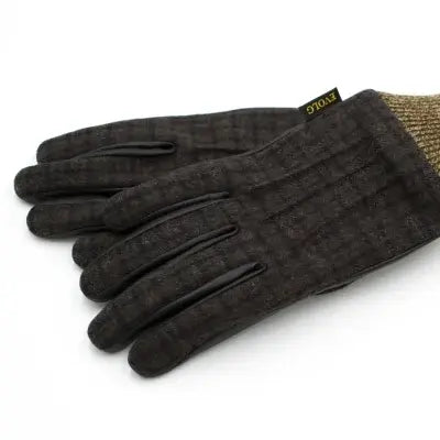 Gants Tactiles - Saga Marron - Cuir & Laine