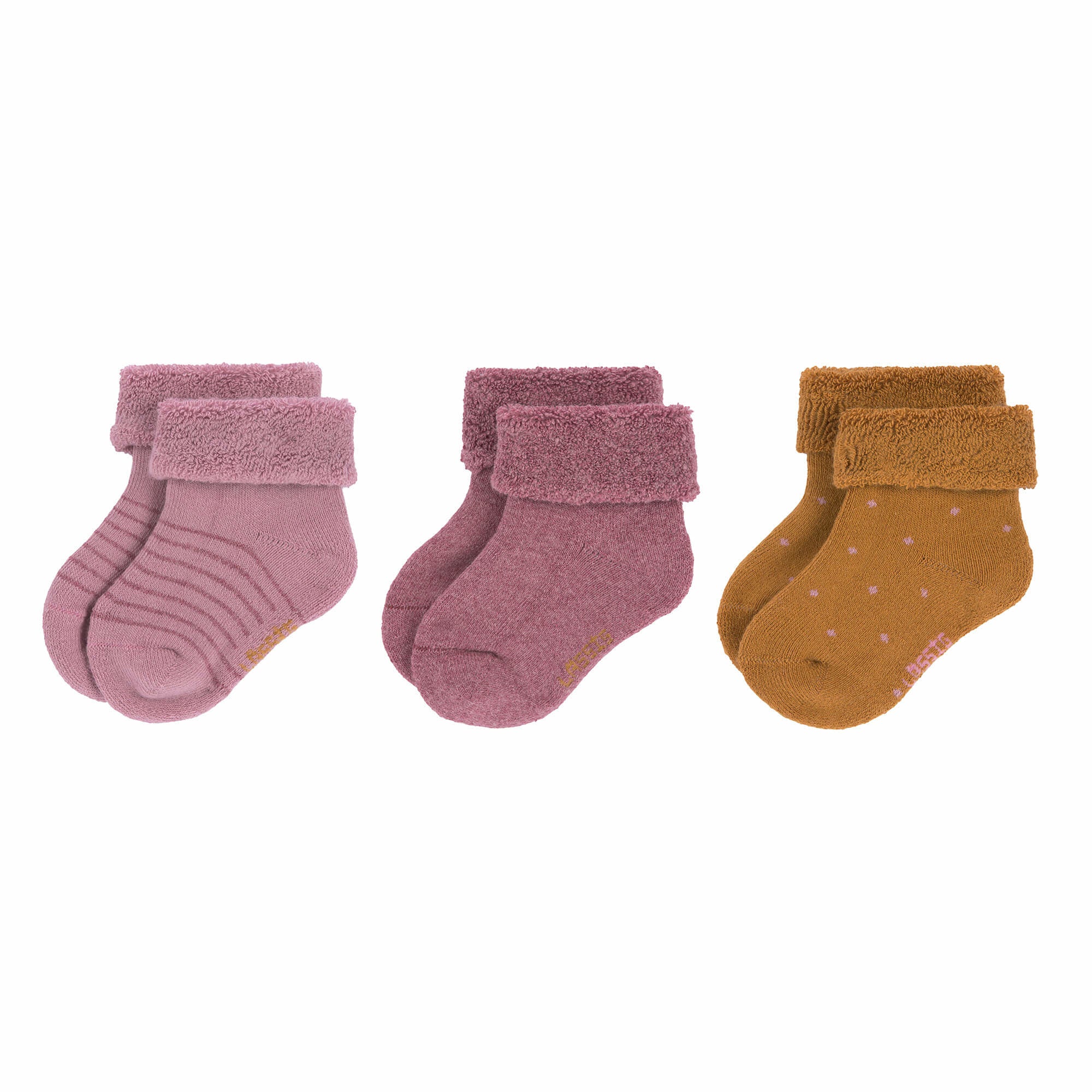 Lot de 3 chaussettes bébé GOTS Bois de Rose