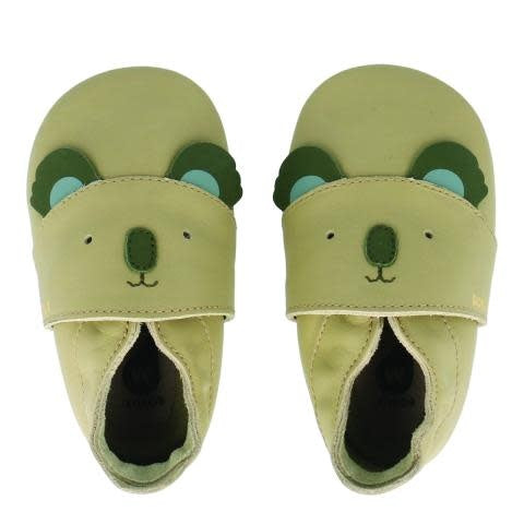 Soft leather slippers Koko Koala Green