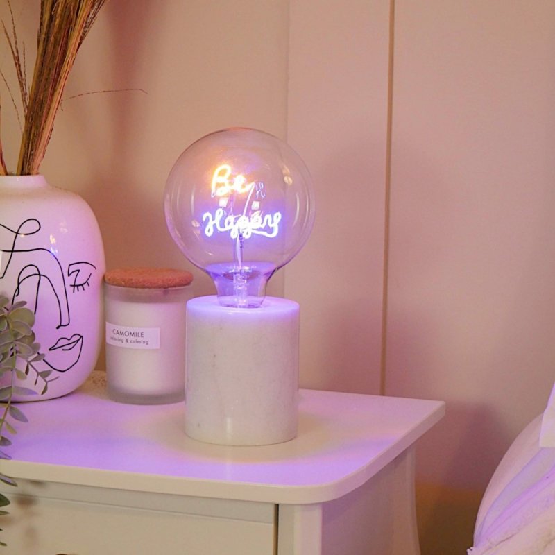 Neonlamp voor Marmeren Voet - Be Happy 