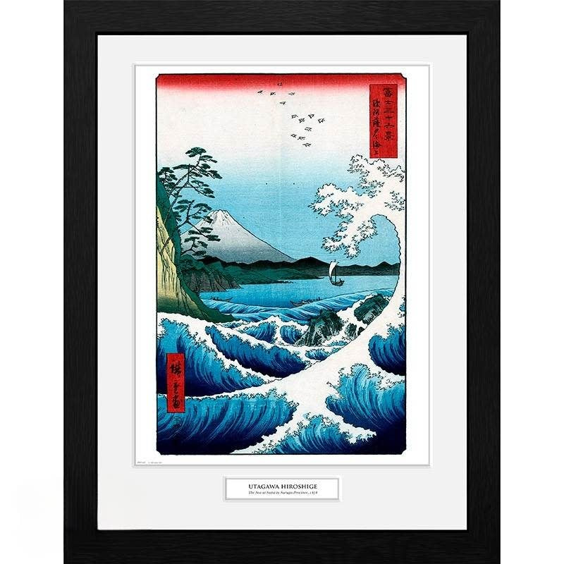 Hiroshige Ingelijste Print - De Zee bij Satta 