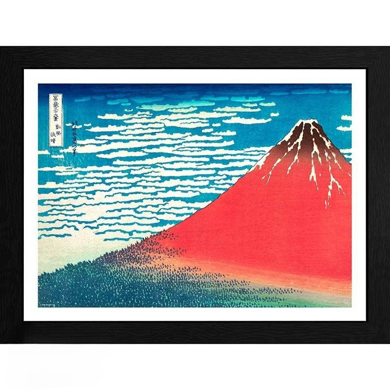 Hokusai Ingelijste Print - Rode Fuji 