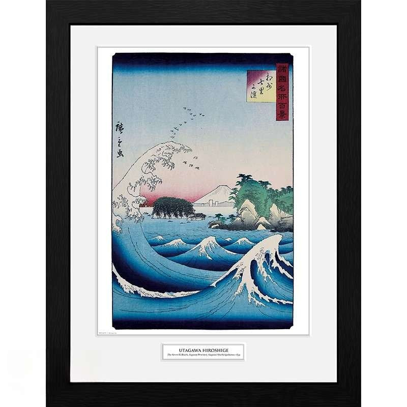 Ingelijste Print - The Seven Ri Beach - Hiroshige