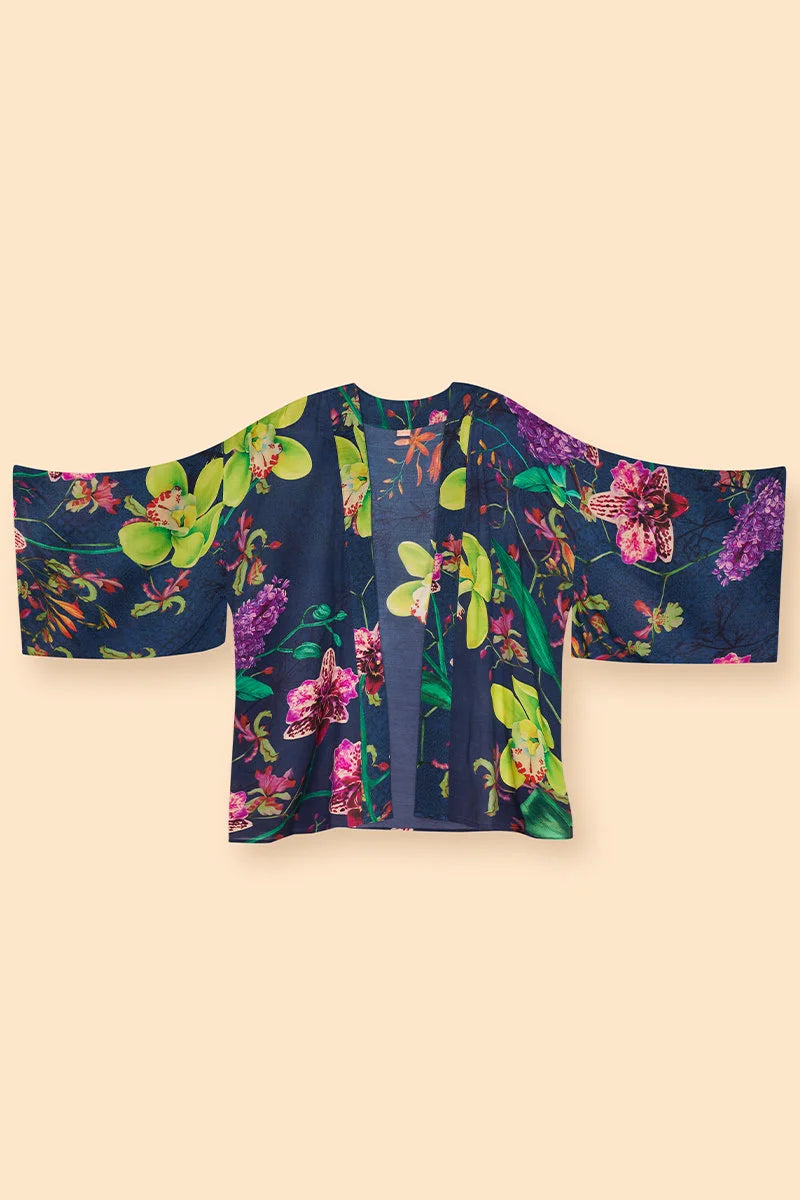 Korte Kimono Jurk - Exotic Evening Ink