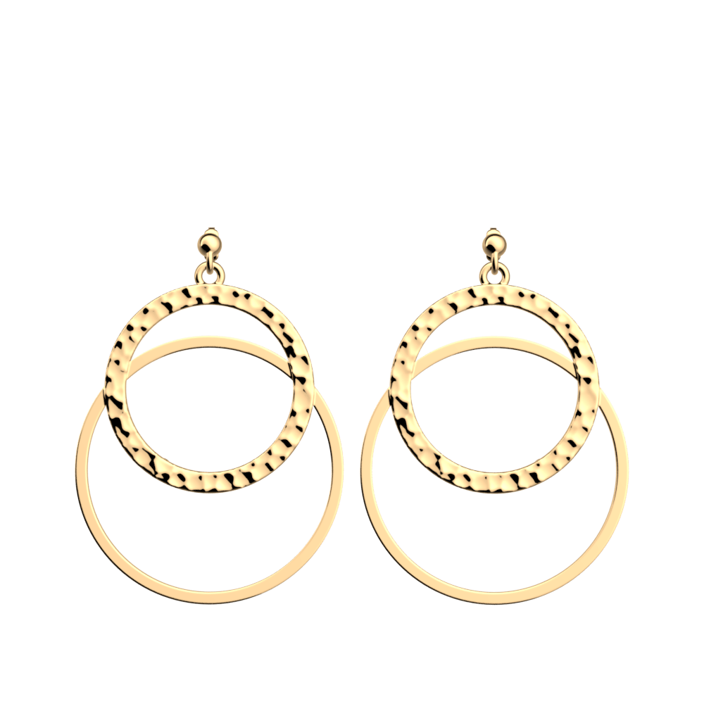 Earings  25 mm Pure Martelée