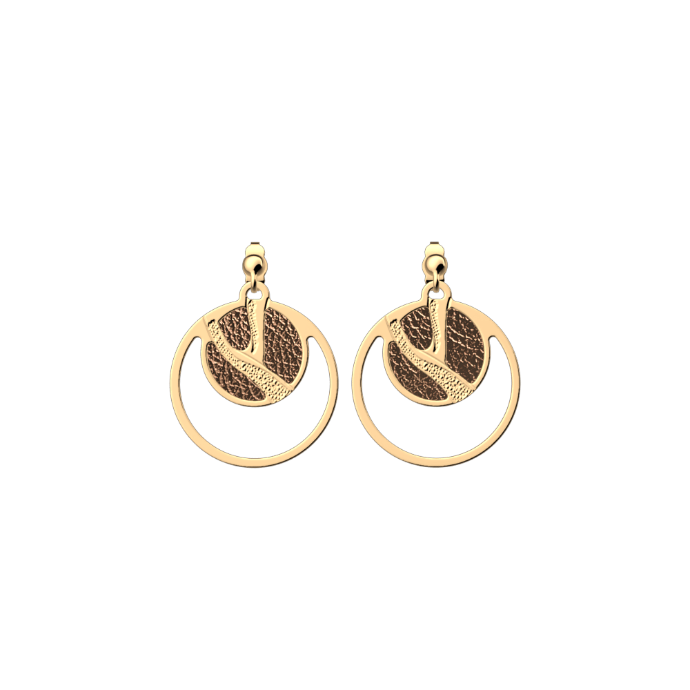 Boucles d'Oreilles Double Rond  - Tigre