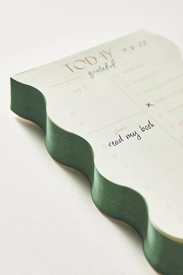 Wavy Daily Notepad - Sage 