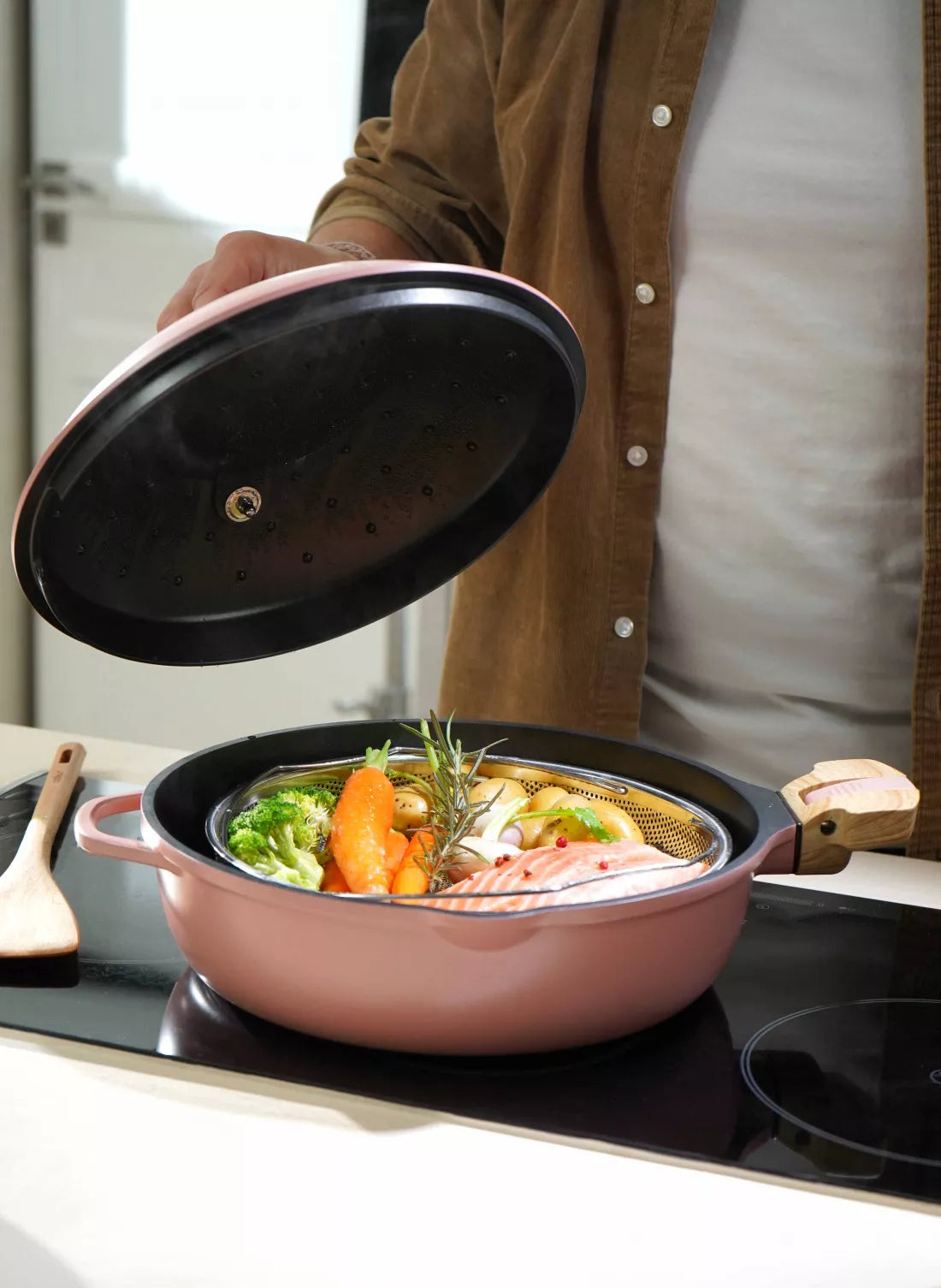 8 in 1 Frying Pan La Fabuleuse Peony - 28cm