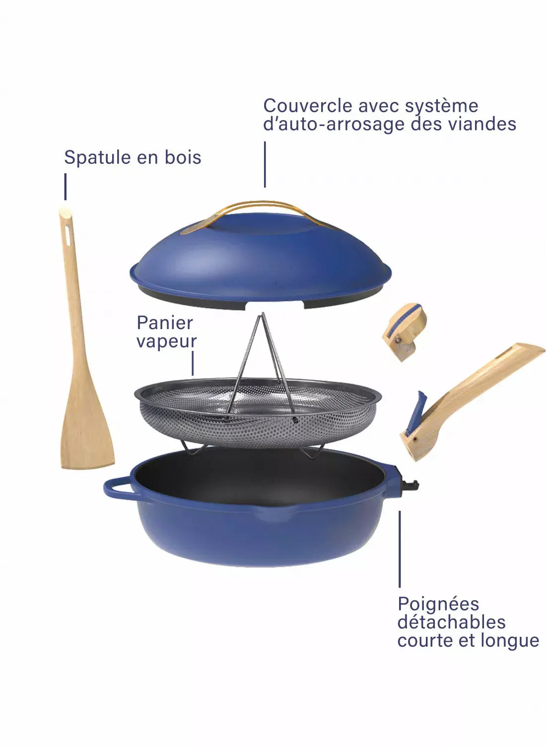 8 in 1 Frying Pan La Fabuleuse Sapphire - 28cm