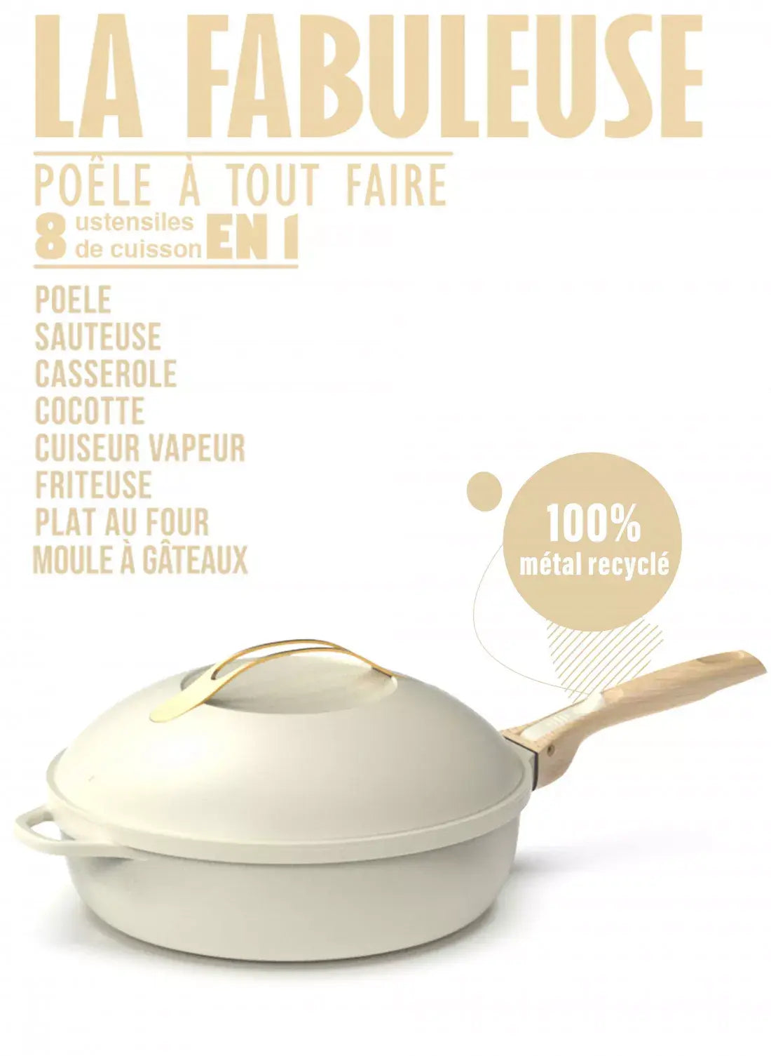 Poêle 8 en 1 La Fabuleuse Meringue 28cm - Cookut