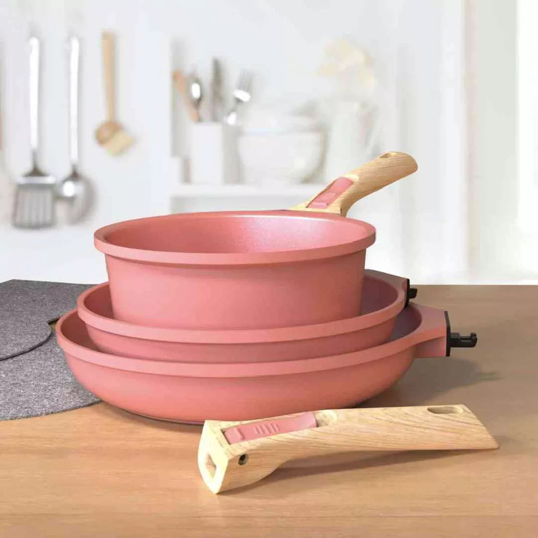 Kit de Casseroles - trio Casseroles & Poêles 24cm et 28cm - Guimauve