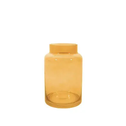 Yellow glass vase 20cm