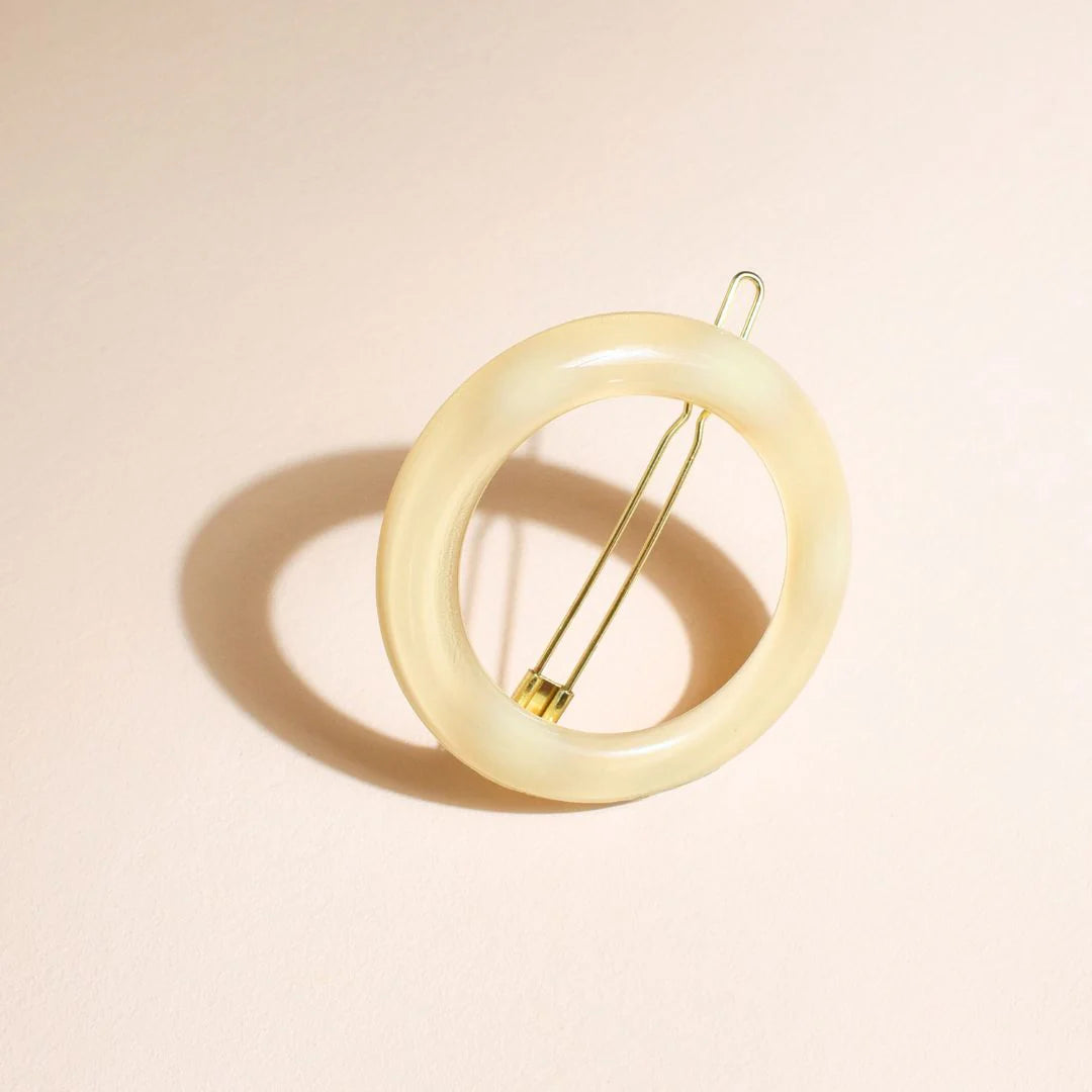 Ivory round barrette