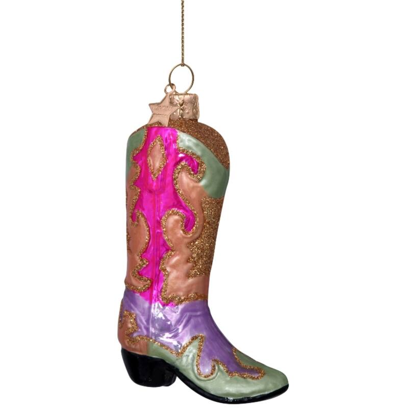 Boule de noël Cow-Boy boots multicolore