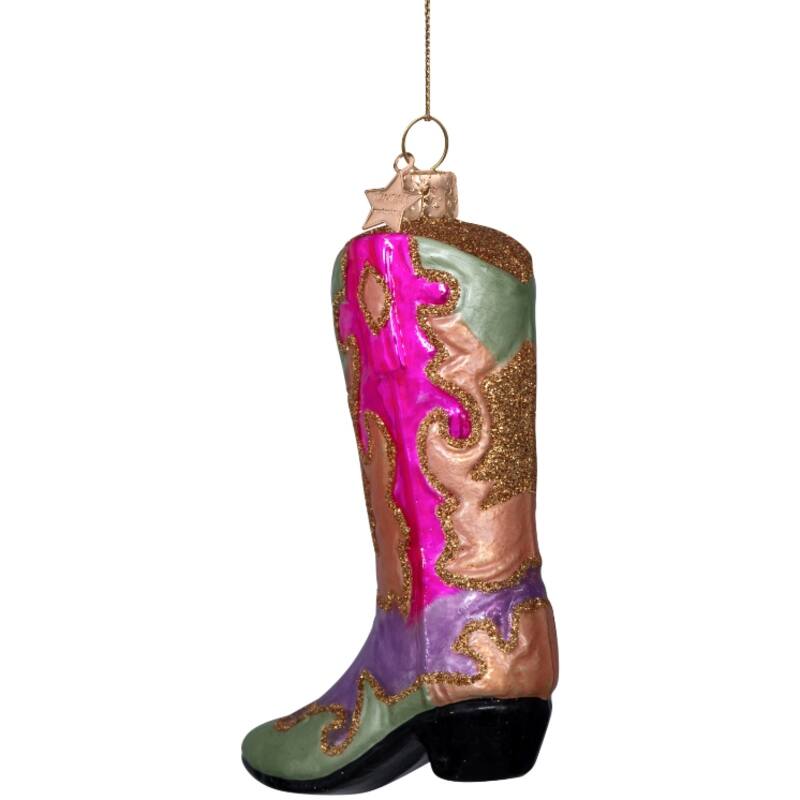 Boule de noël Cow-Boy boots multicolore