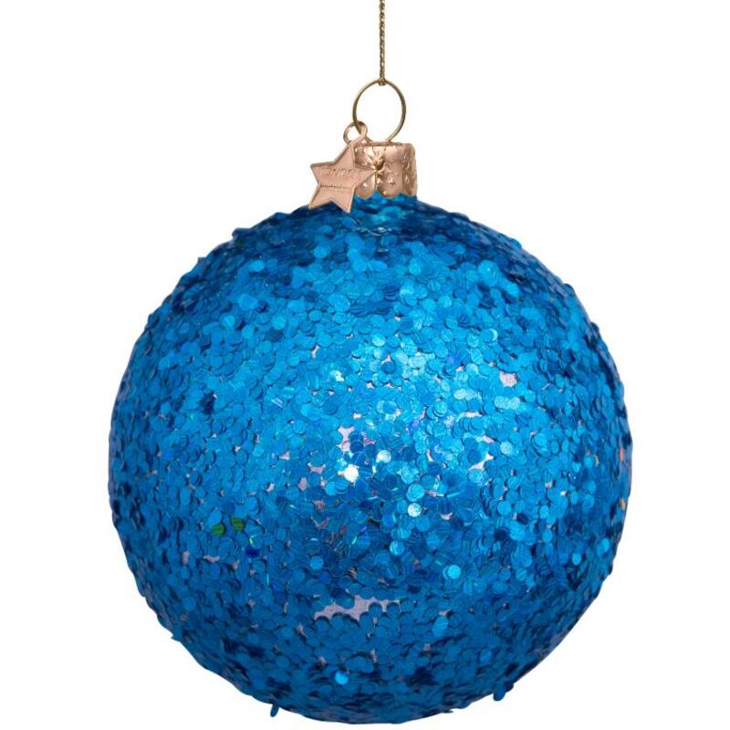 Blue hologram glitters alllove christmas ball