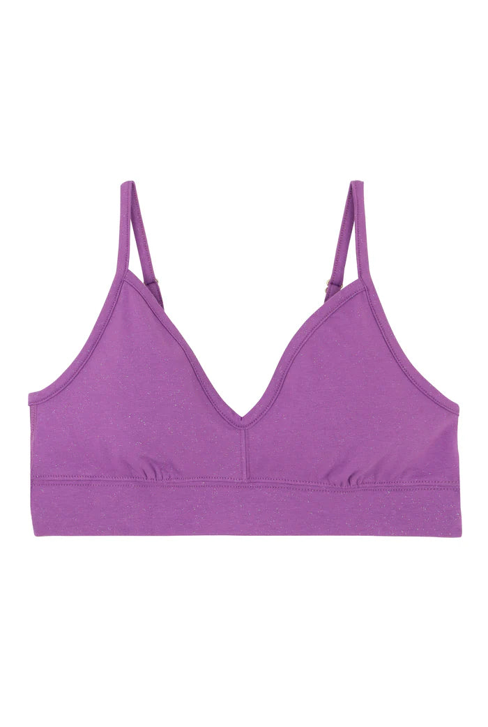 Brassière paillettes violettes