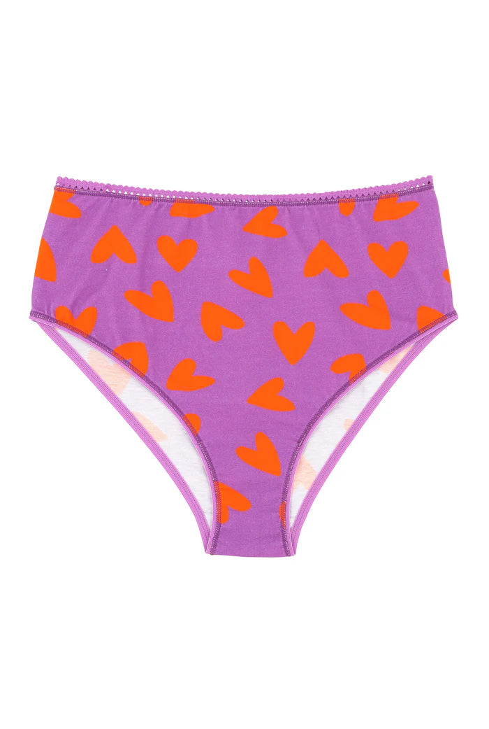 Culotte Taille Haute en coton bio Mi amor Violet