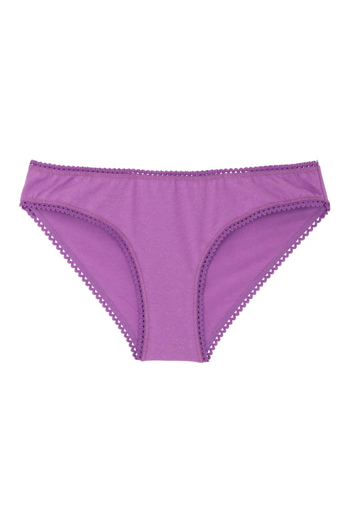 Culotte classique en coton bio  Paillettes violet