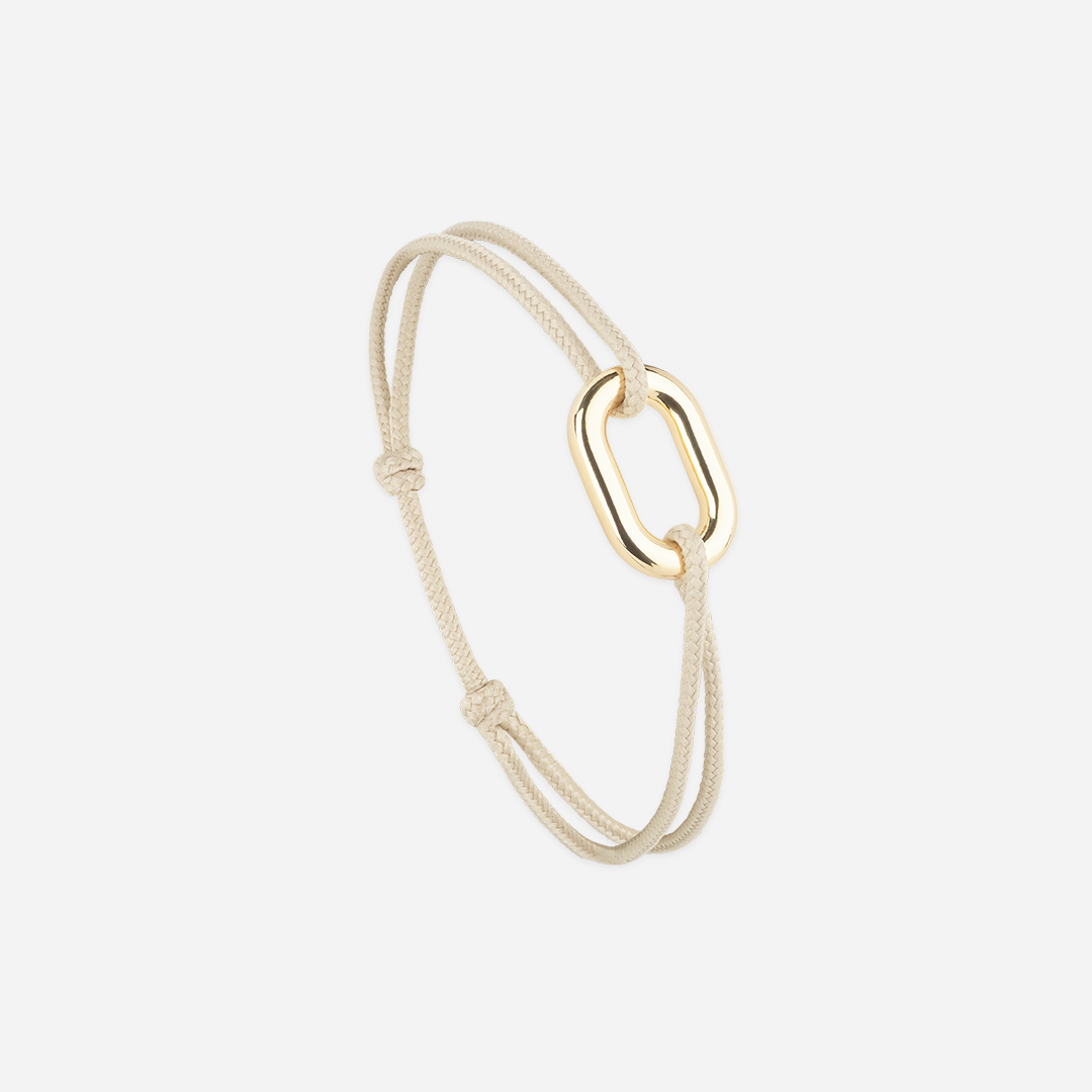 Maillon Armband - Ecubier Beige/Goud