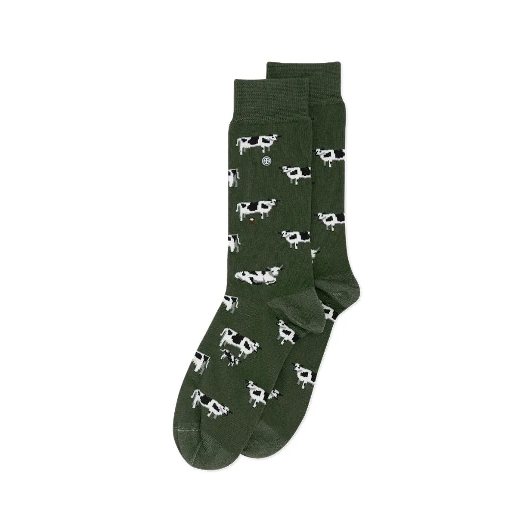 Chaussettes - Vaches Army Green - Kaki