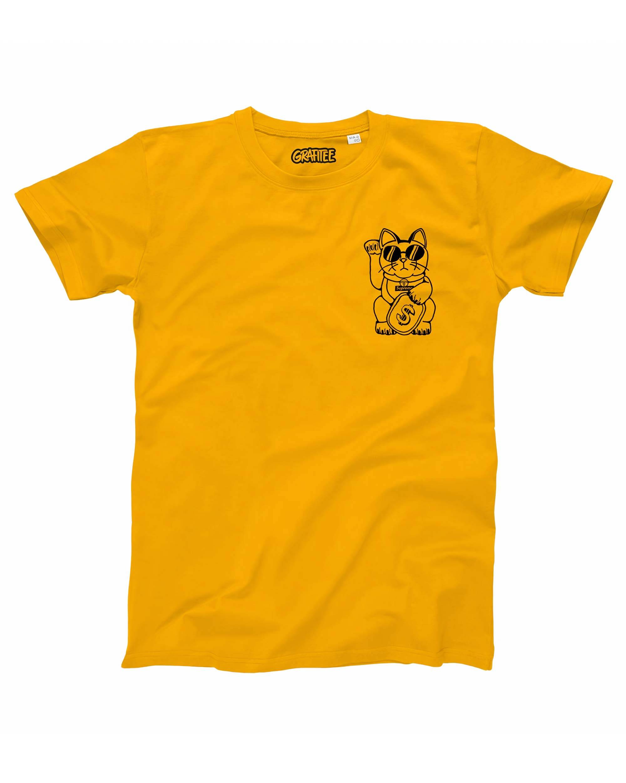 T-shirt - Lucky Cat Supreme - Yellow