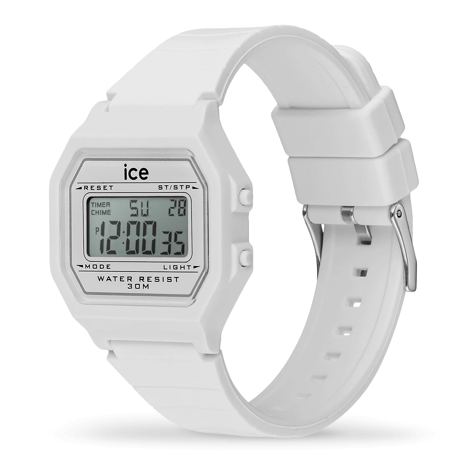 Ice digit retro Clear watch - white S