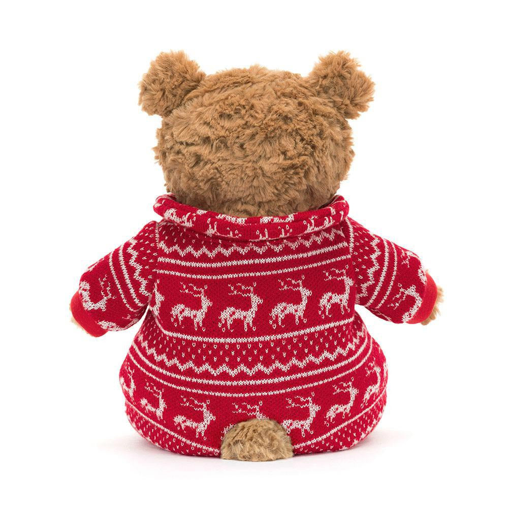 Bartholomew Bear Plush Wears Winter Pajamas