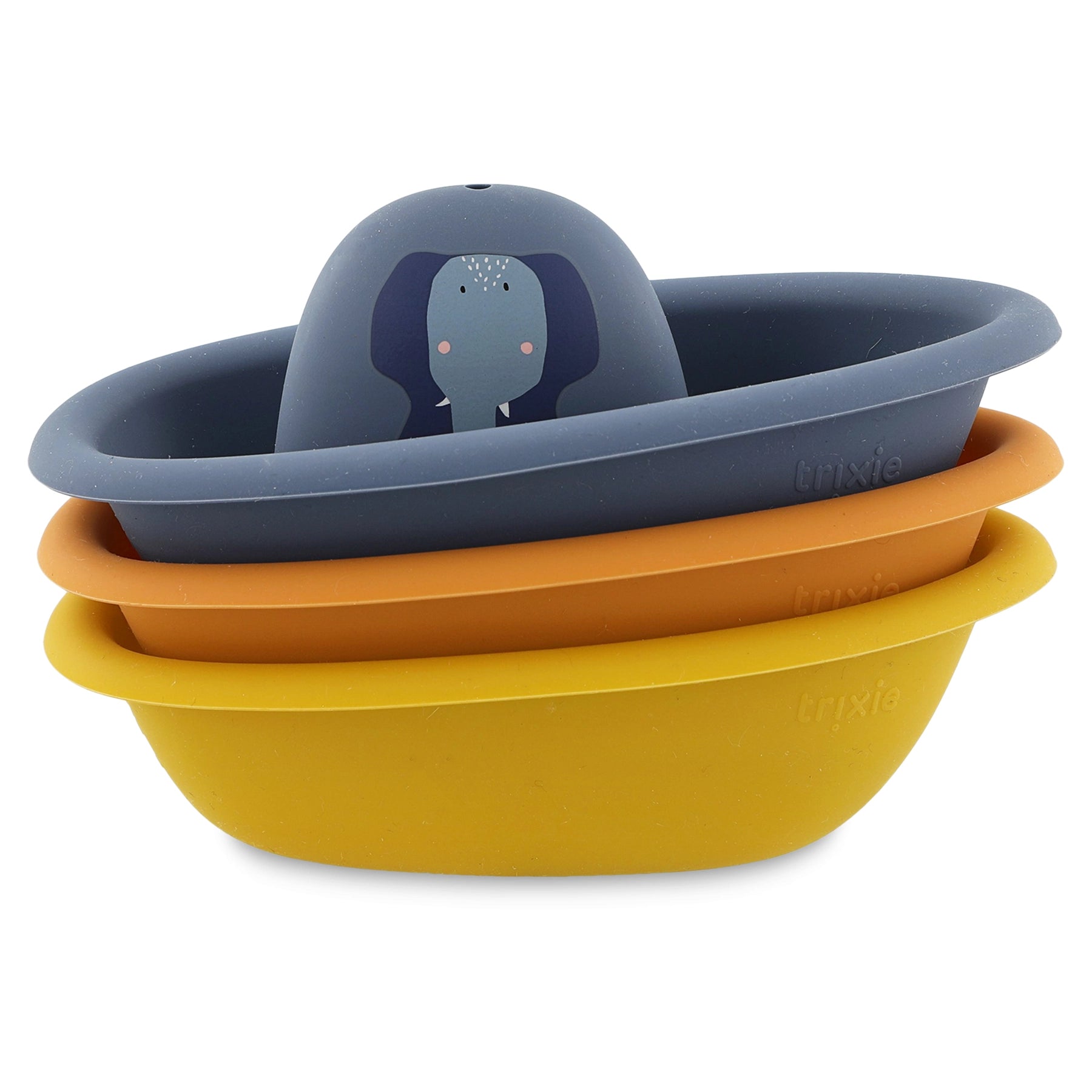 Set of 3 stackable silicone boats