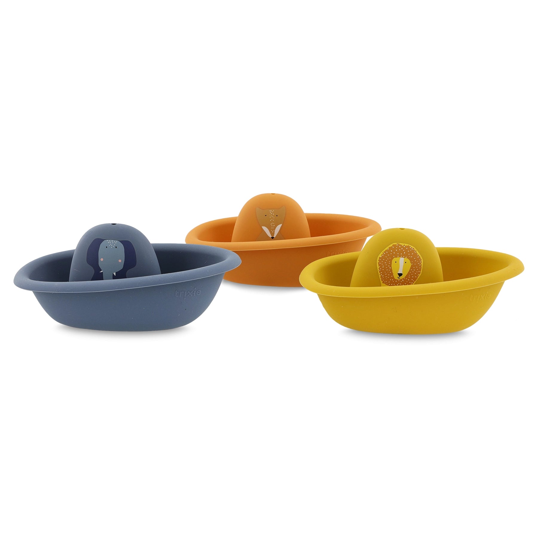 Set of 3 stackable silicone boats