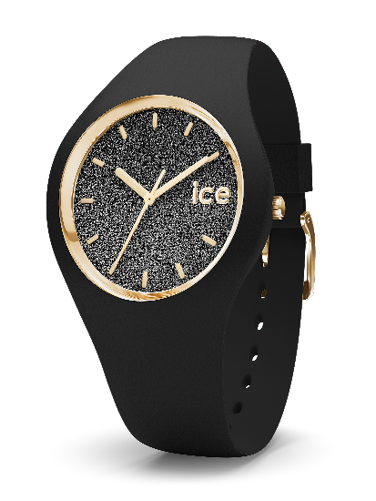  Ice glitterhorloge - Zwart S