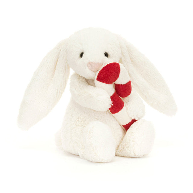 Plush Bashful Bunny with Candy Cane