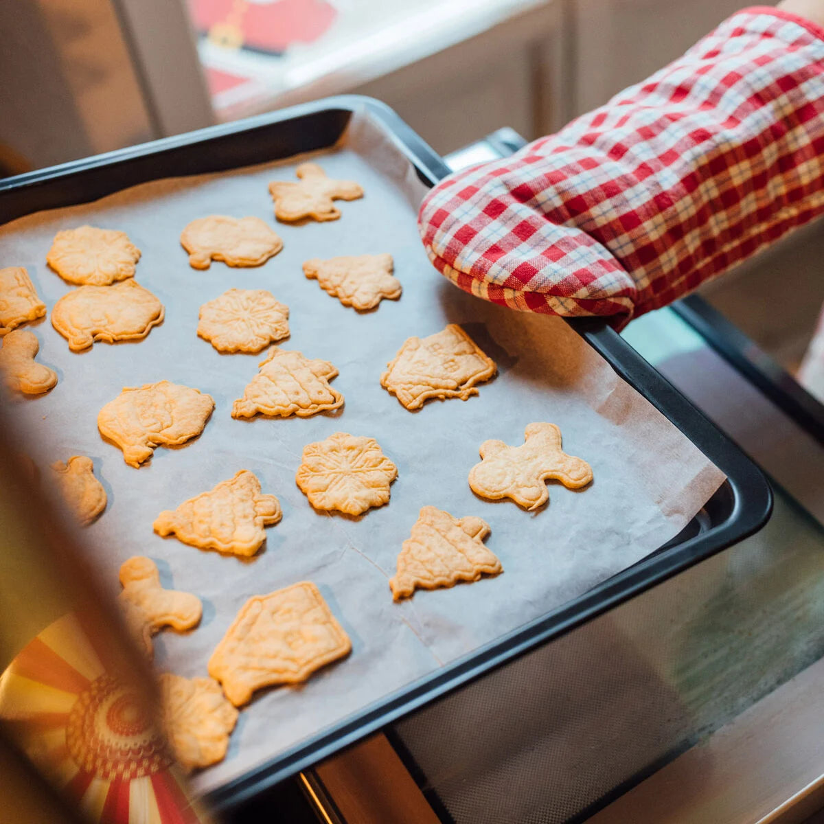 Set van 5 koekjesuitstekers met koekjesstempel - Cookie Time!