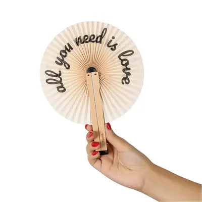 Retractable Fan - Pai Pai All You Need is Love 