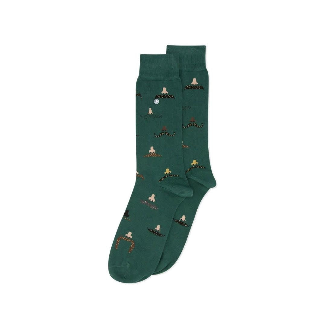 Green Mustache Socks