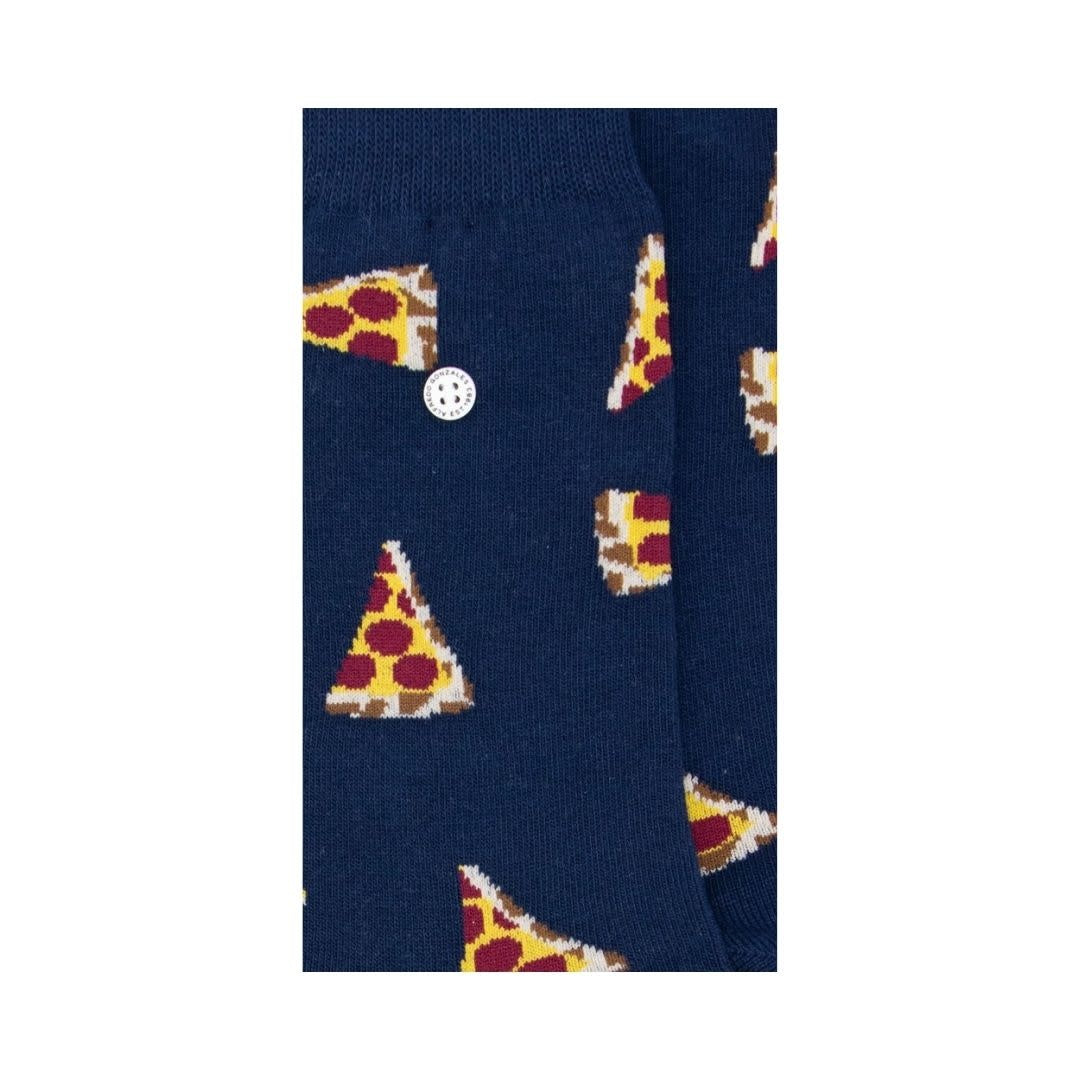 Pizza Socks Blue