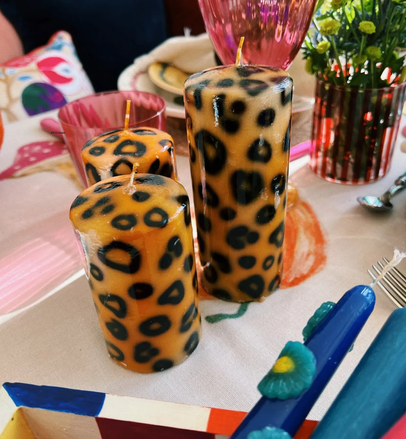 Short Pillar Candle - Leopard 