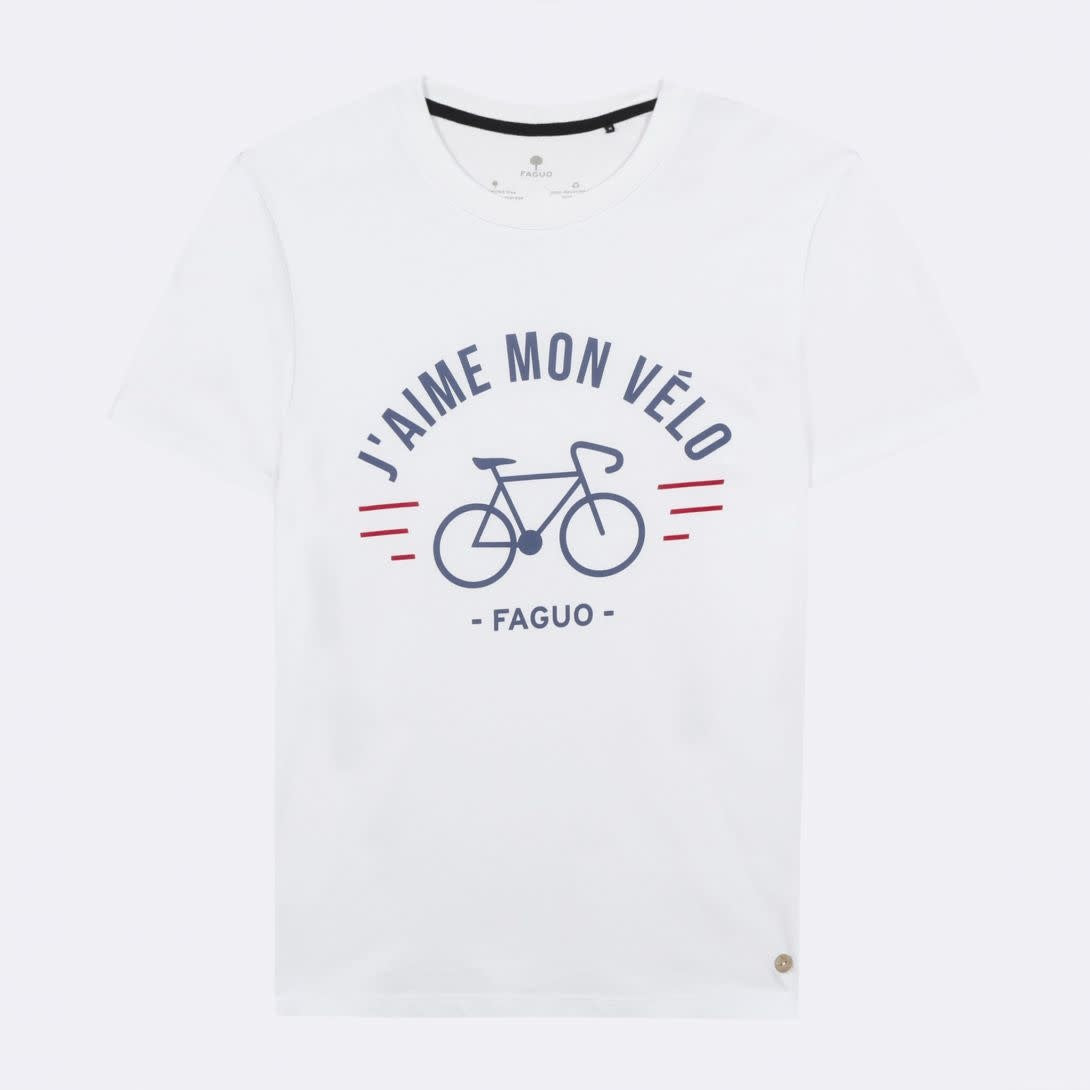 T-shirt Arcy J'aime mon vélo blanc